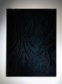 岡知代 「Bottom01」 2012　漆、豆腐、アルポリック　変塗　180×120×0.3cm