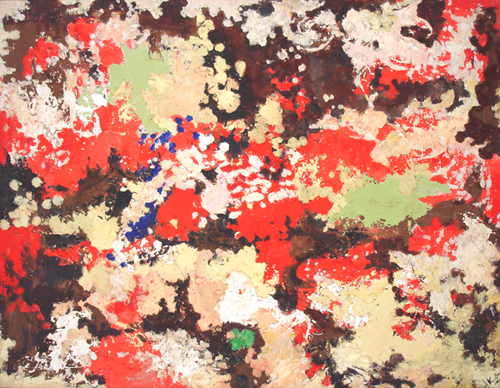 恩地邦郎「陽気」　ONCHI Kunio "Gaiety"　油彩　90.9×116.7cm(50F)　1960年第四回個展出品