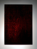 岡知代 「Bottom02」 2012　漆、豆腐、アルポリック　変塗　180×120×0.3cm