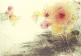 安井寿磨子 YASUI Sumaco 「晴れの日」 2013　エッチング、手彩色　Etching, pastel　36.0×52.5cm　ed. 30