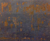 古舘幸一　「The wall of sea」　2013　鉄粉、ピグメント、漆喰、綿布　220×276cm