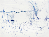 前田愛美　「雨の日」　2014　エッチング、ドライポイント、スピットバイト　41×54cm